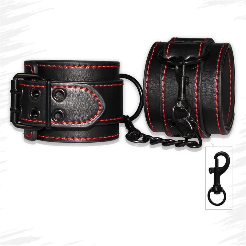 ANKLE CUFFS BONDAGE BLACK 5 ANKLE CUFFS BONDAGE BLACK - IMAGE 5
