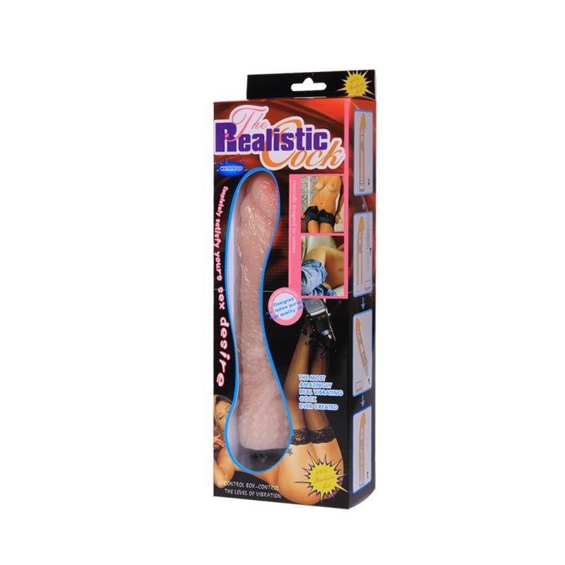 Baile Vibe The Realistic Cock 21 cm Detail Baile Vibe 21 cm dildo close up with vibration