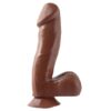 BASIX RUBBER WORKS 1651 CM DONG AND TESTICLES WITH SUCTION CUP COLOUR BROWN