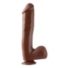 BASIX RUBBER WORKS 254 CM DONG AND TESTICLES WITH SUCTION CUP COLOUR BROWN