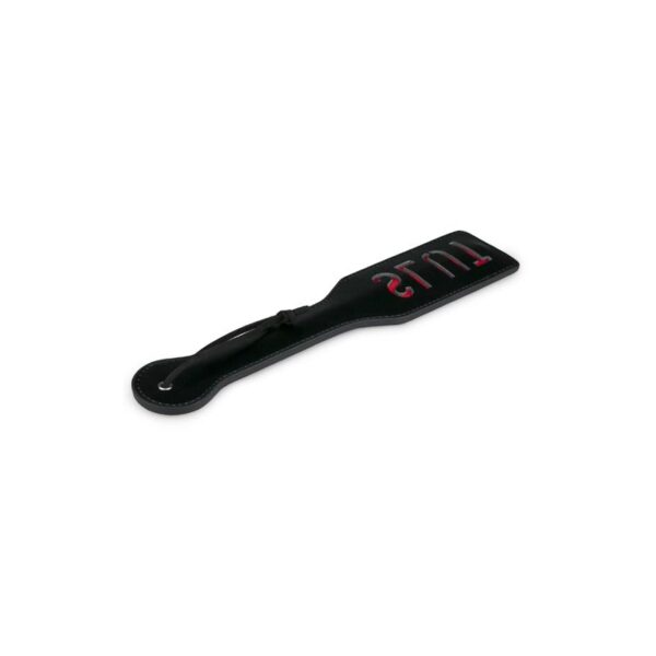 BLACK LEATHER PADDLE - SLUT - IMAGE 2