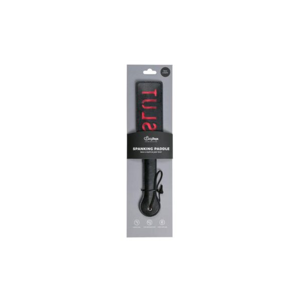 BLACK LEATHER PADDLE - SLUT - IMAGE 4