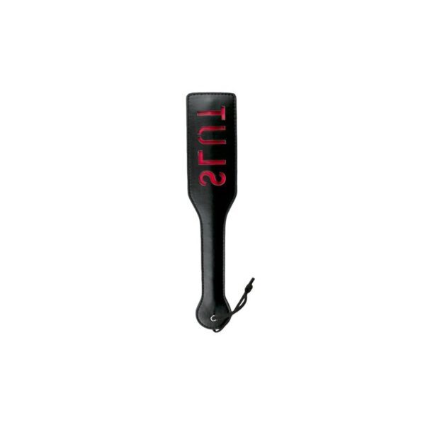 BLACK LEATHER PADDLE - SLUT