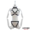 BRA AND PANTIES BONDAGE SET WITH CHAINS