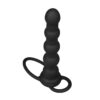 BUTT PLUG DOUBLE PROBER WITH VIBRATION BLACK