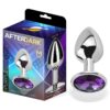 BUTT PLUG WITH JEWEL PURPLE AMETHYST SIZE M ALUMINIUM