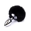 BUTT PLUG WITH POMPON BLACK SIZE S
