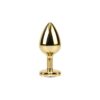 CLEAR HEART GOLDEN ANAL PLUG WITH JEWEL SIZE M
