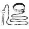 COLLAR WITH LEASH BONDAGE SILVER