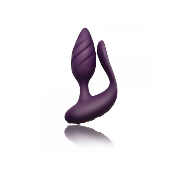 COUPLE STIMULATOR COCKTAIL ANGLED VIEW PURPLE VIBRATOR