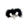 CUFFS METAL AND FEATHERS BLACK