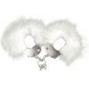 CUFFS METAL AND FEATHERS WHITE