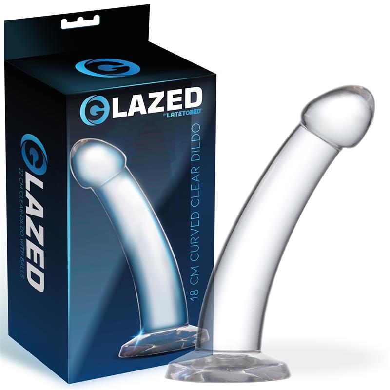 CURVED DILDO CRYSTAL MATERIAL 18 CM 1 CURVED DILDO CRYSTAL MATERIAL 18 CM