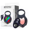 DARKBLACK VIBRATING RING WITH LED REMOTE CONTROL USB SILICONE