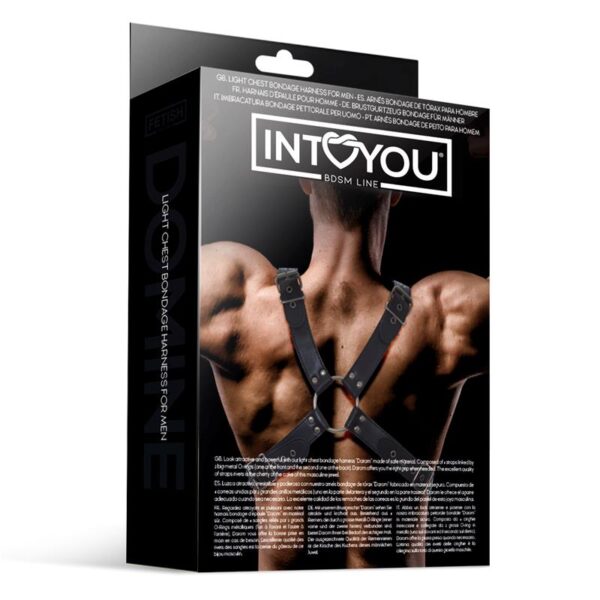 DAROM MALE CHEST BONDAGE HARNESS VEGAN LEATHER - IMAGE 4
