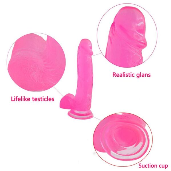 DILDO JELLY STUDS 8 PINK - IMAGE 5