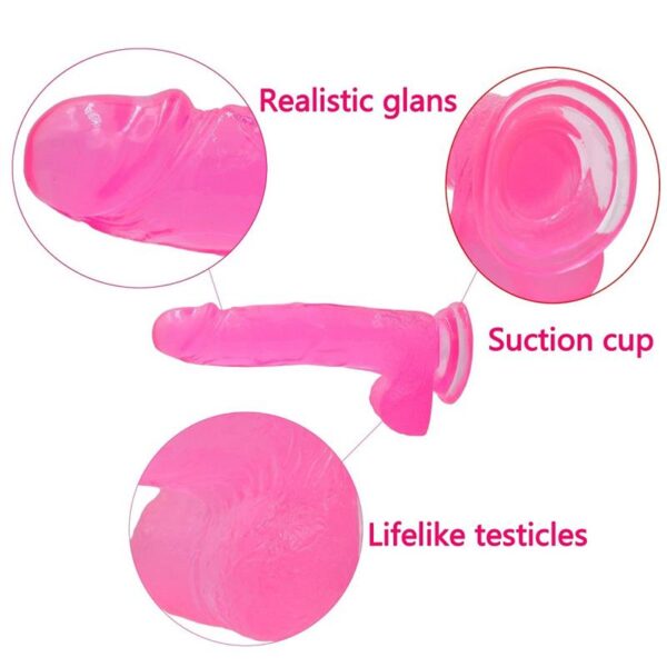 DILDO JELLY STUDS 8 PINK - IMAGE 6