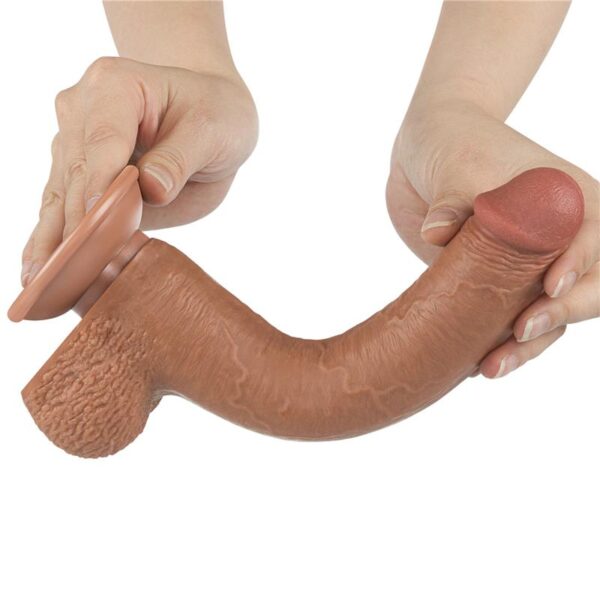 DILDO SLIDING SKIN 9 BROWN - IMAGE 2
