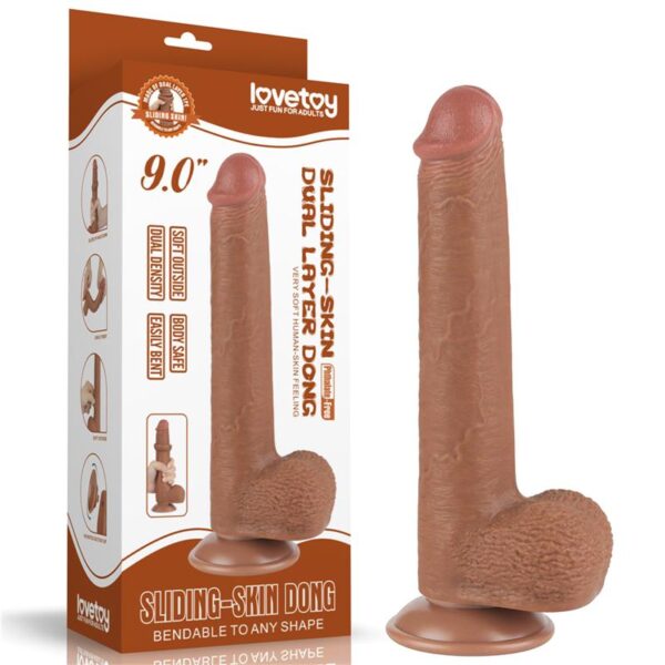 DILDO SLIDING SKIN 9 BROWN - IMAGE 11