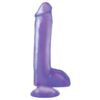 DILDO WITH TESTICLES AND SUCTION CUP PURPLE 20 CM
