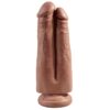 DOUBLE DILDO TWO COCKS ONE HOLE TAN 7