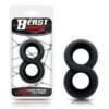 DOUBLE PENIS RING 100 LIQUID SILICONE 2 CM BLACK