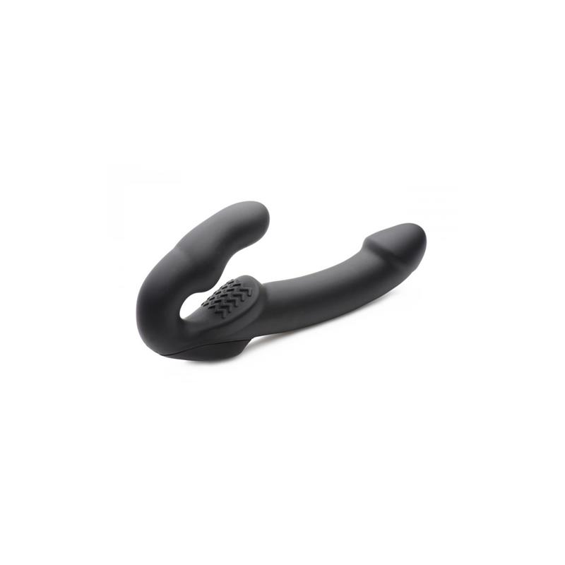 Evoke Vibrating Strapless Strap On Black front view