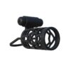 FANTASY C RINGZ THICK DICK SILICONE VIBRATING CAGE BLACK