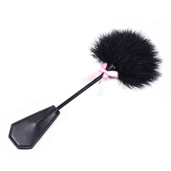 FEATHER TICKLER AND PADDLE 2 IN 1 29 CM BLACK - IMAGE 2