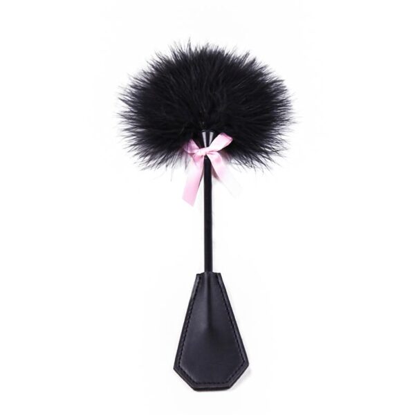 FEATHER TICKLER AND PADDLE 2 IN 1 29 CM BLACK - IMAGE 3