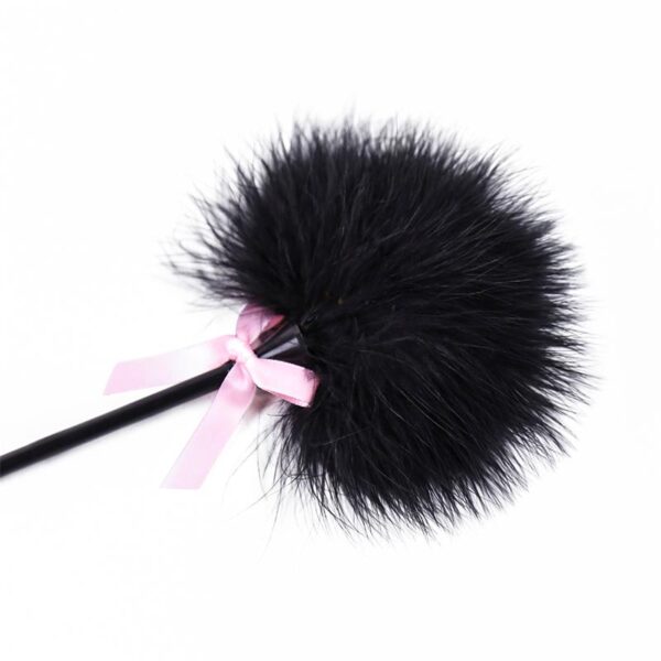 FEATHER TICKLER AND PADDLE 2 IN 1 29 CM BLACK - IMAGE 4