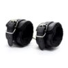 FUR LINED ADJUSTABLE HANDCUFFS 30 CM BLACK