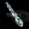 GLOW IN THE DARK GLASS DILDO DARK TWILIGHT GLEAM TANTALIZING ORBS