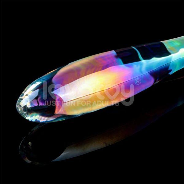 GLOW IN THE DARK GLASS DILDO TWILIGHT GLEAM DOUBLE DELIGHT - IMAGE 3