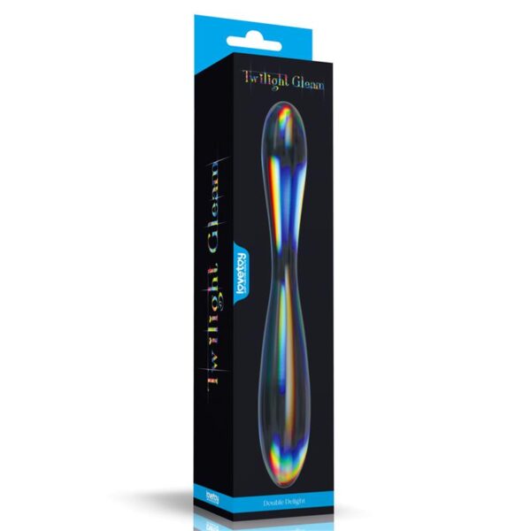 GLOW IN THE DARK GLASS DILDO TWILIGHT GLEAM DOUBLE DELIGHT - IMAGE 4