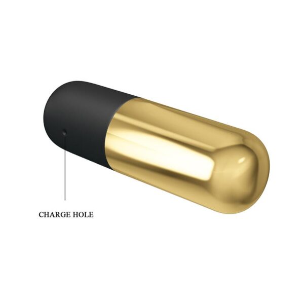 GOLDEN MINI MASSAGER HELD IN HAND DISCREET SIZE