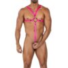 H4RNESS04 C RING CROSSED HARNESS HOTPINK ONE SIZE