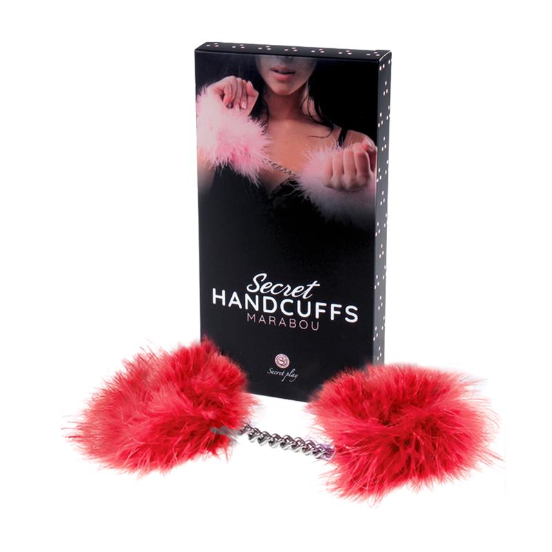HANDCUFFS WITH MARABOU RED 1 HANDCUFFS WITH MARABOU RED