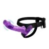 HARNESS DOUBLE DILDO WITH VIBRATION PURPLE
