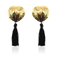 Heart Nipple Cover with Gold Sequins