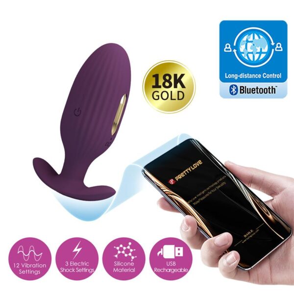 JEFFERSON ANAL PLUG WITH VIBRATION AND ELECTROSHOCK WITH APP