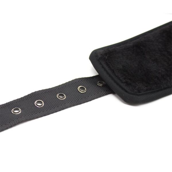 LEATHER HANDCUFFS WITH BIG HOOPS BLACK - IMAGE 7