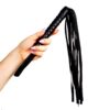LEATHER WHIP 45 CM BLACK