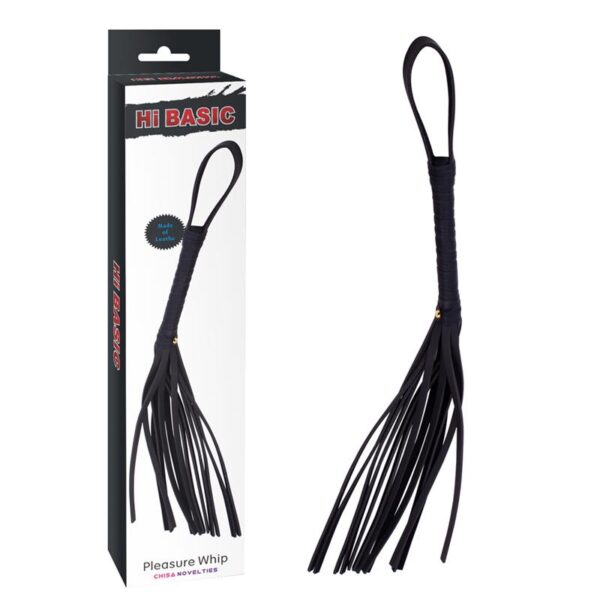 LEATHER WHIP 72 CM BLACK - IMAGE 2