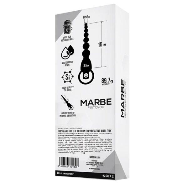 MARBE ANAL CHAIN WITH VIBRATION USB SILICONE - IMAGE 4
