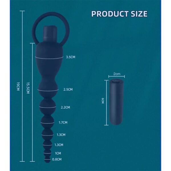 MARBE ANAL CHAIN WITH VIBRATION USB SILICONE - IMAGE 8