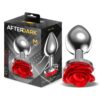 METAL ANAL PLUG WITH RED ROSE BASE SIZE M