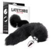 METAL BUTT PLUG FOXY TAIL VELVET TOUCH 40 CM BLACK