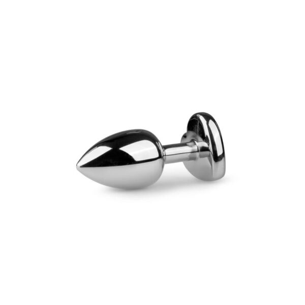 METAL BUTT PLUG NO. 2 - SILVER/CLEAR - IMAGE 2