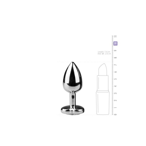 METAL BUTT PLUG NO. 2 - SILVER/CLEAR - IMAGE 3